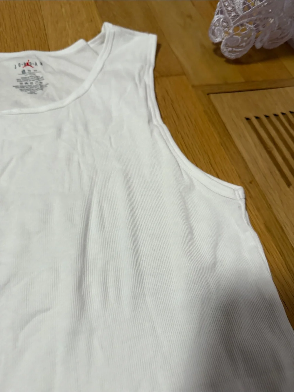 Jordan White Men Tank Top with Purple Jumpman